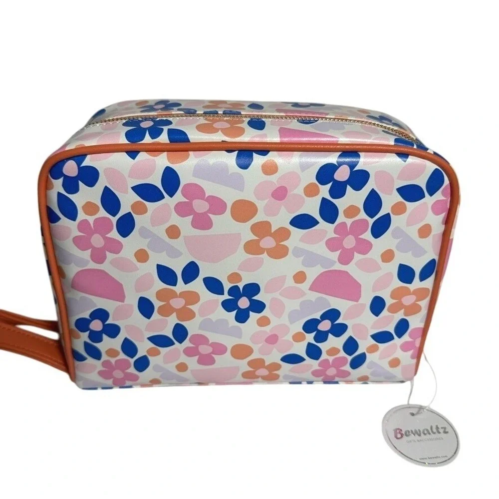 Bewaltz Cosmetic Bag Floral Print Makeup Organizer Travel‎ Toiletry Pouch